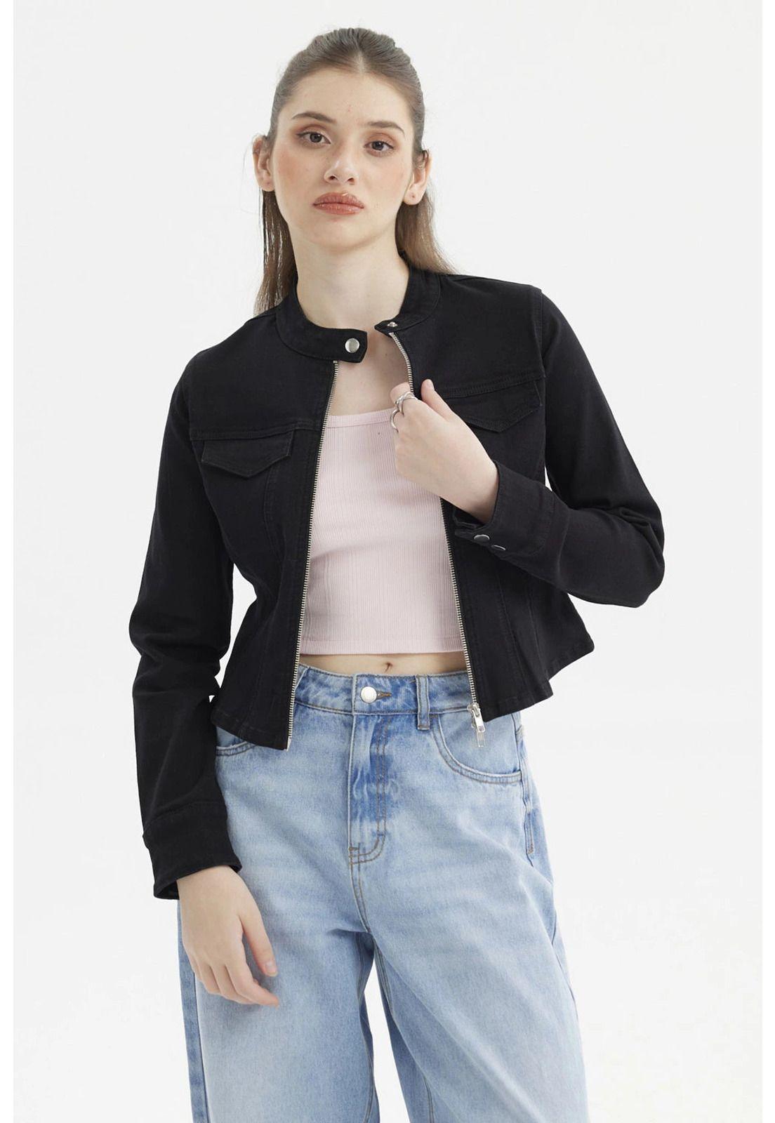 Chaqueta Mujer Ajustada Negro-0