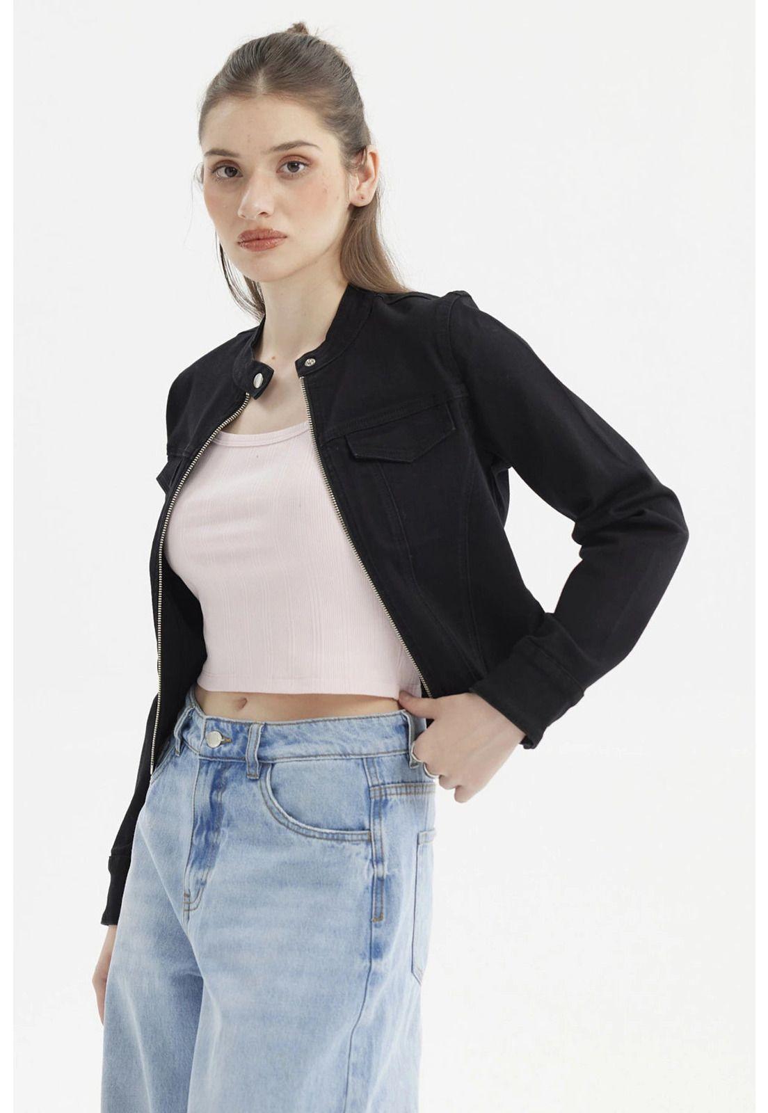 Chaqueta Mujer Ajustada Negro-1