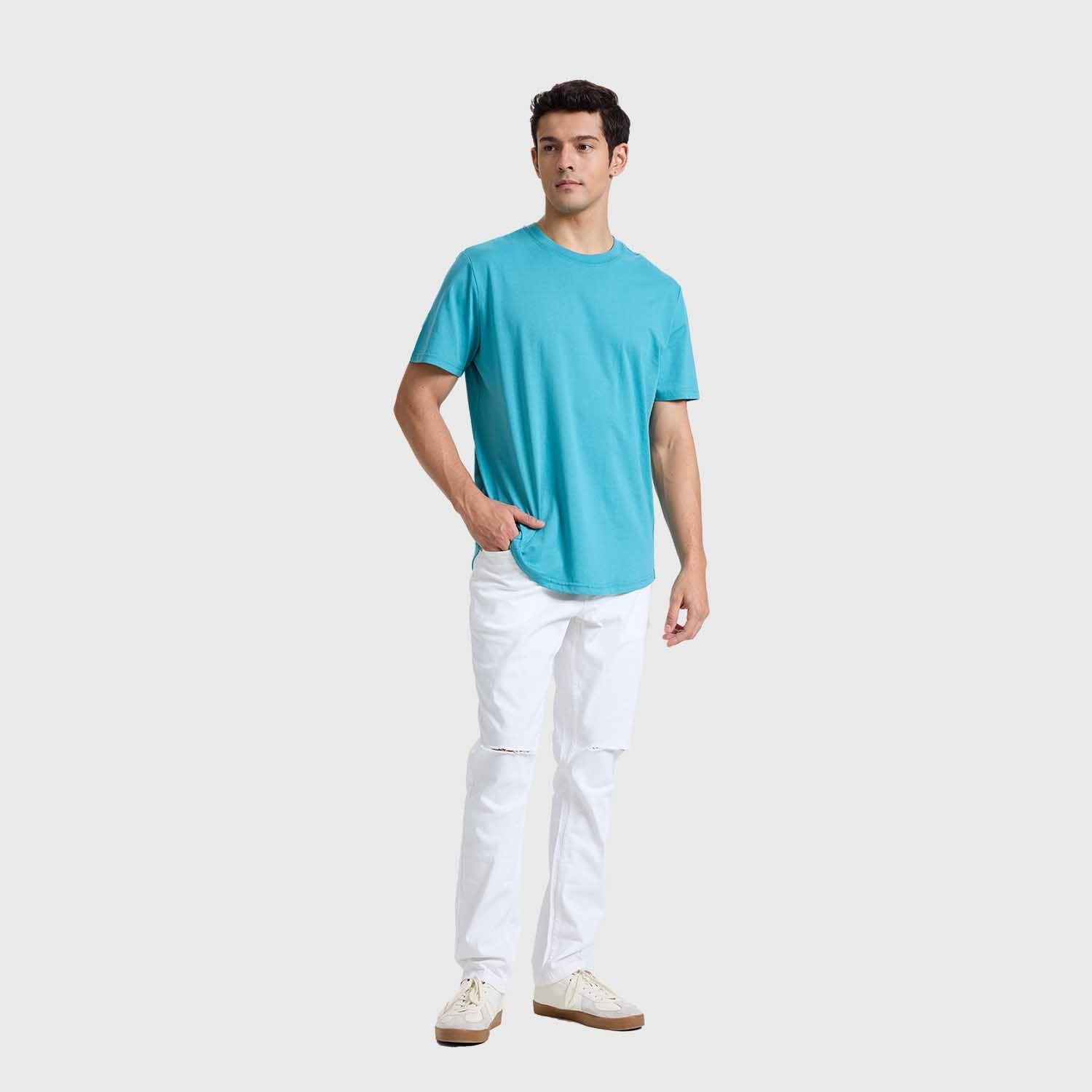 Polera Hombre Long Fit Básica Turquesa Fashions Park-3