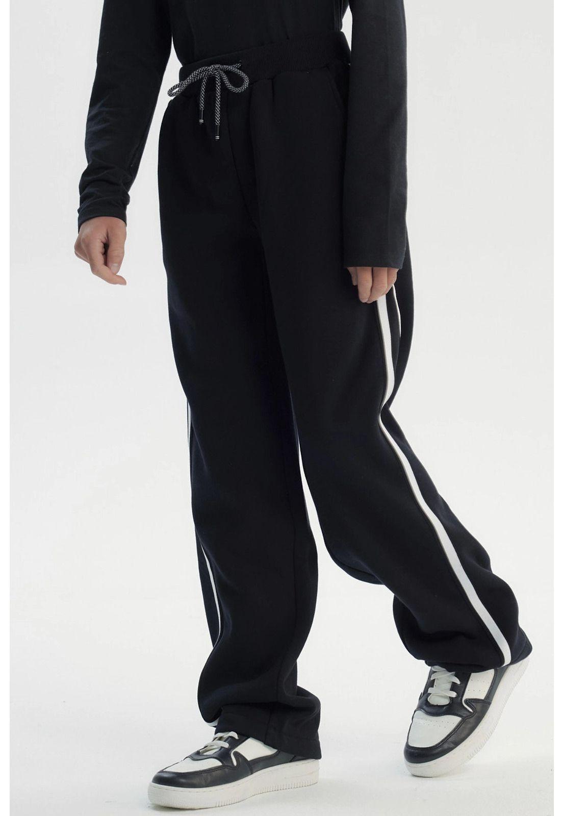 Pantalón Buzo Niño Pitillo Negro - Vll-1