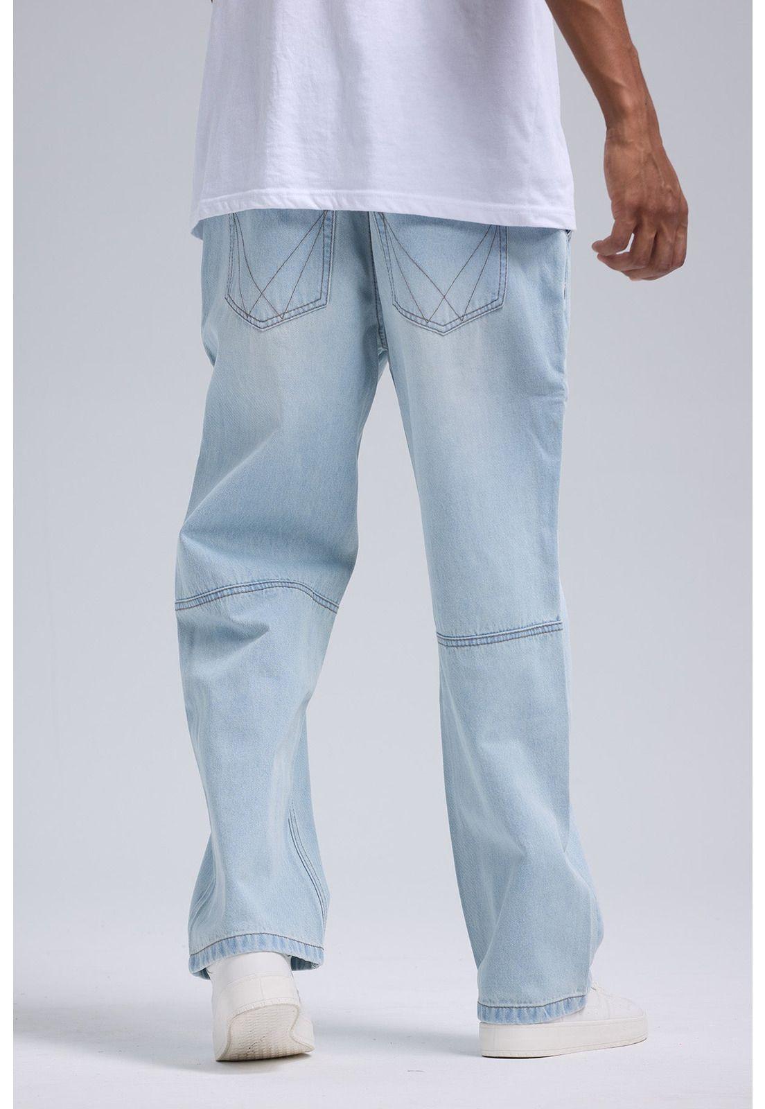 Jeans Hombre Recto Costura Azul-2