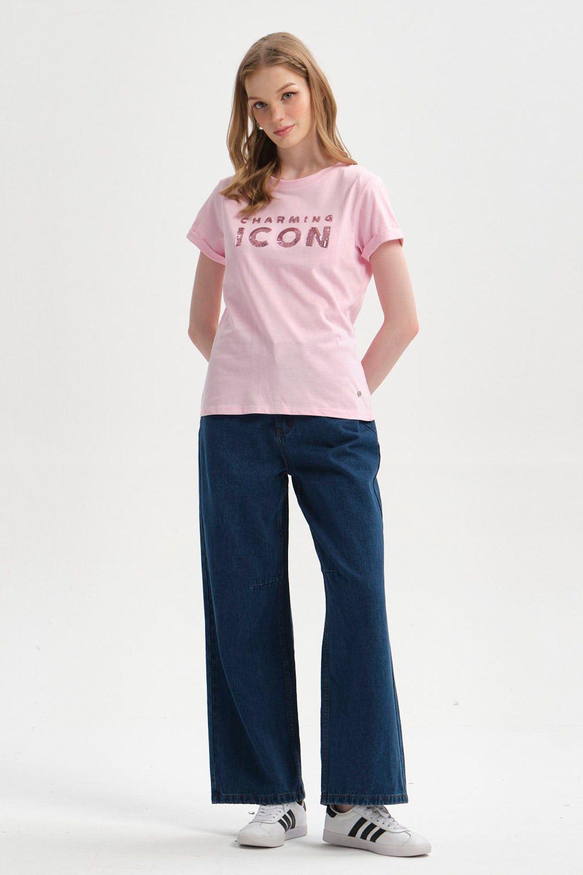 Polera Mujer Gráfica Roll Up Palo Rosa-3