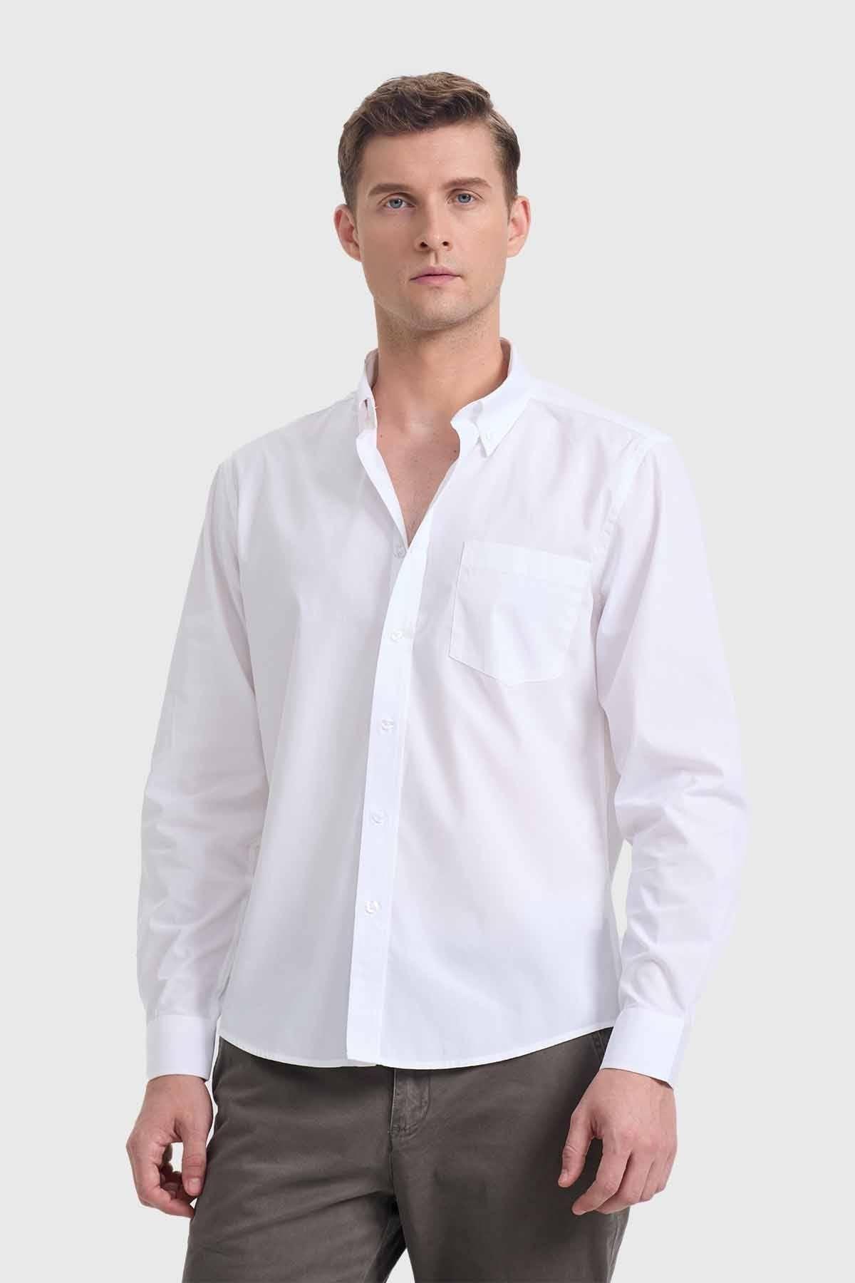 Camisa Hombre Repelente Al Agua Blanco-0