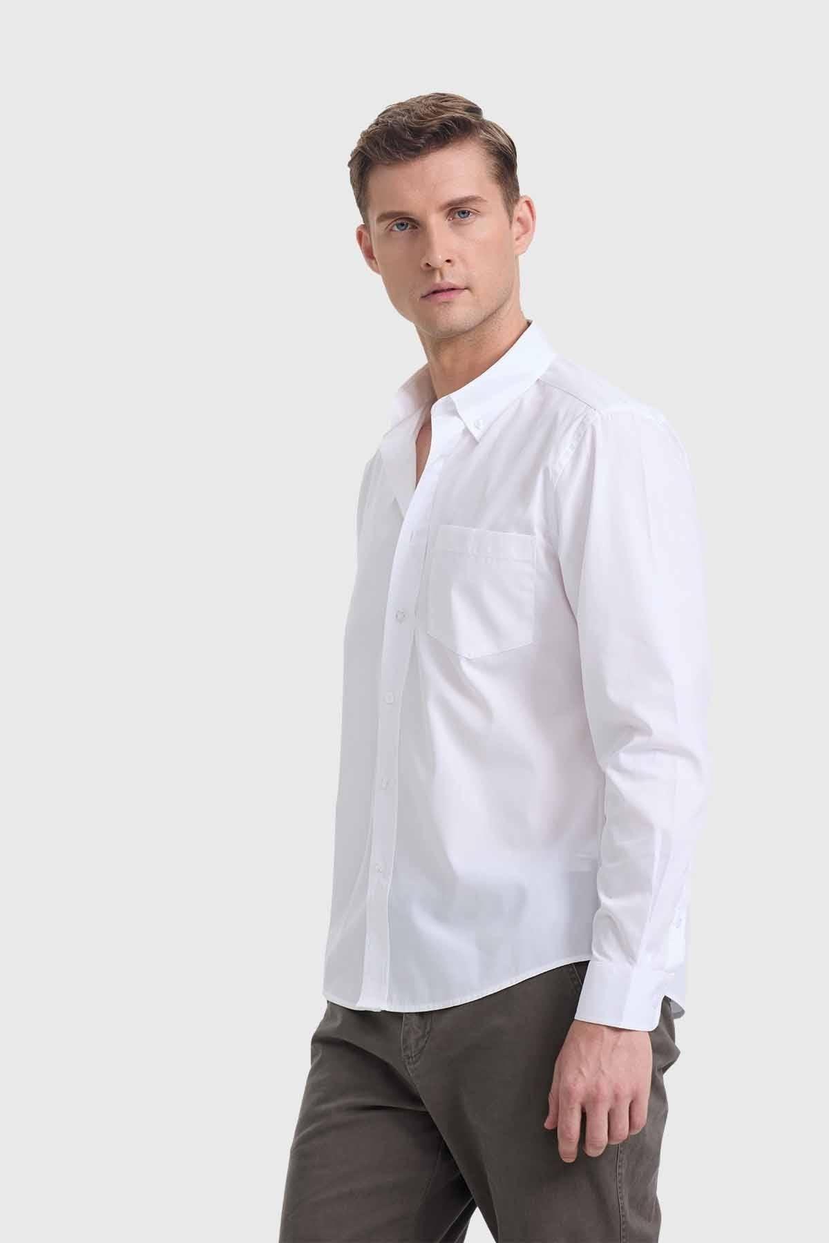 Camisa Hombre Repelente Al Agua Blanco-1