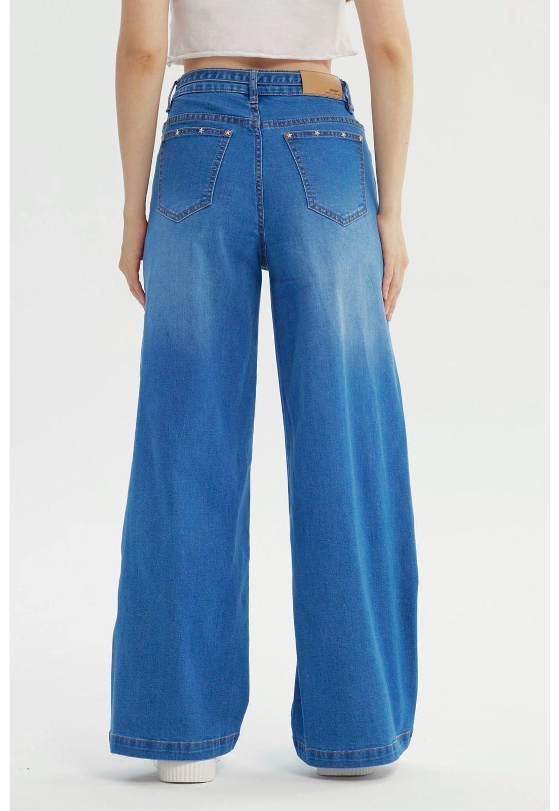 Jeans Mujer Moda Wide Leg Azul - ll-2