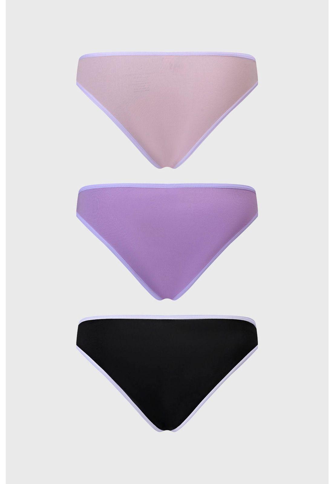 Calzón Mujer Tripack Bikini Liso Palo Rosa-1