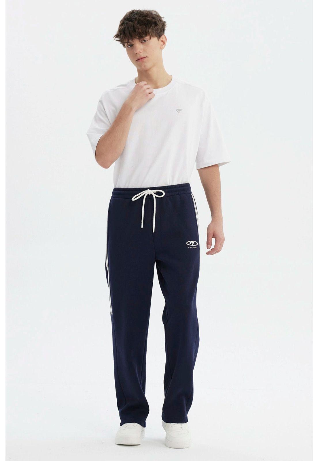 Pantalón Buzo Hombre Calce Recto Azul Marino - lV-3