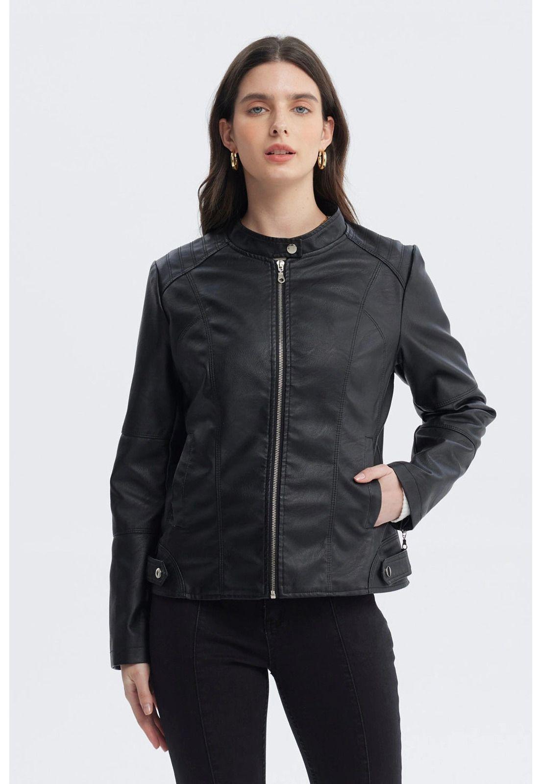 Chaqueta Mujer Ajustado Negro-0