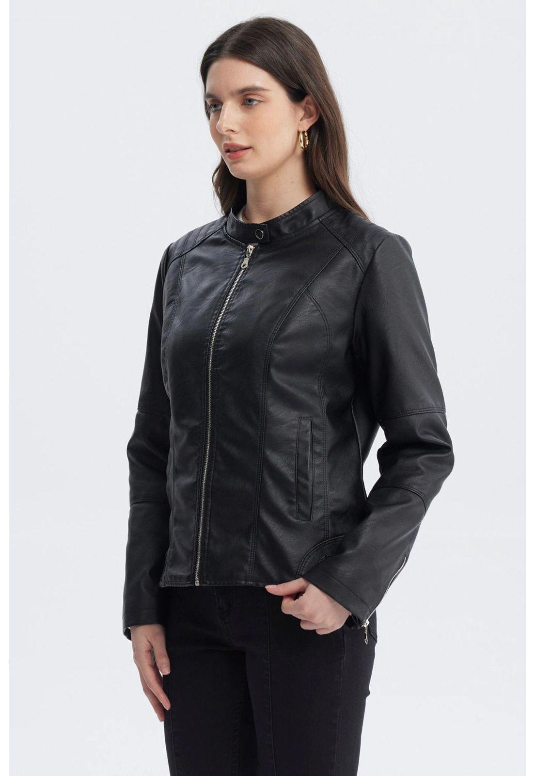 Chaqueta Mujer Ajustado Negro-1