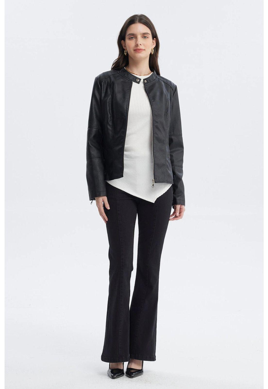 Chaqueta Mujer Ajustado Negro-3