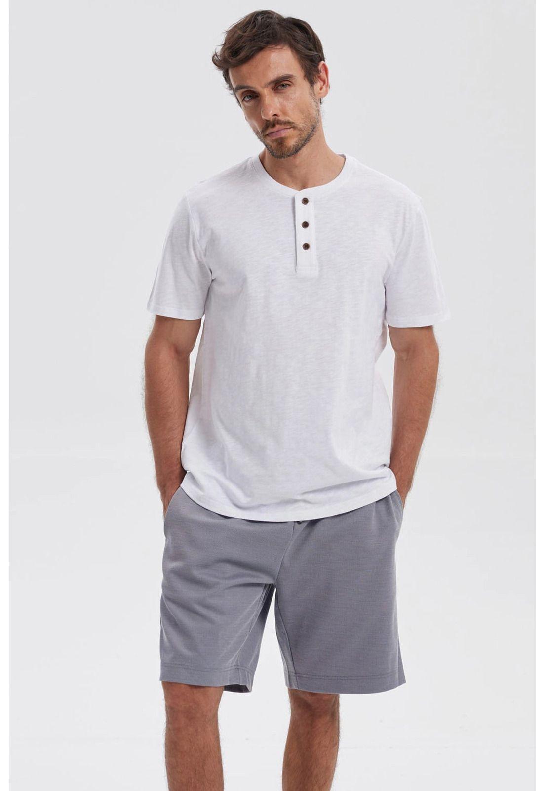 Polera Hombre 3 Botones Blanco-0