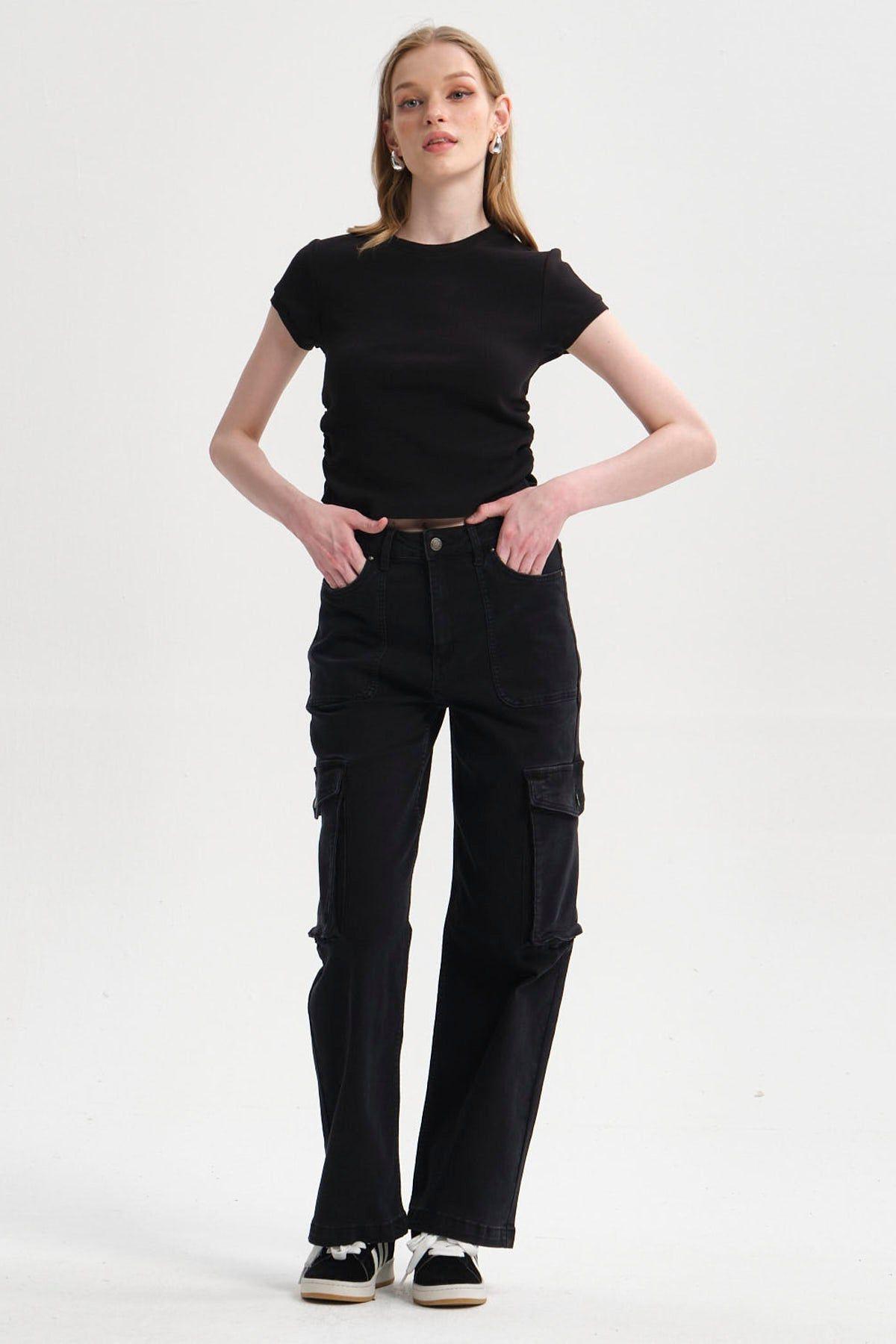 Polera Mujer Cropped Negro-3