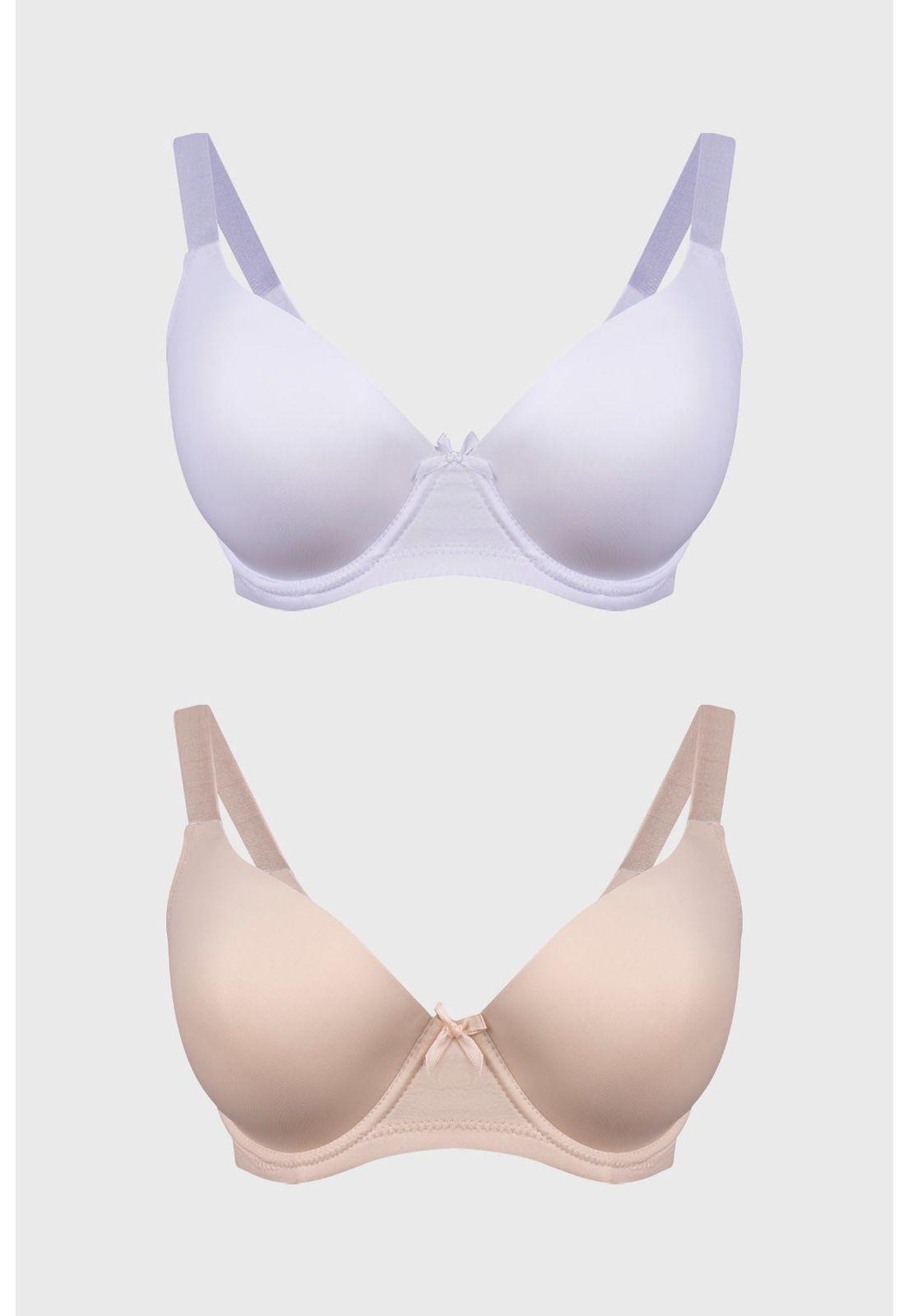 Sostén Mujer Bipack Copa Support Liso Beige-0