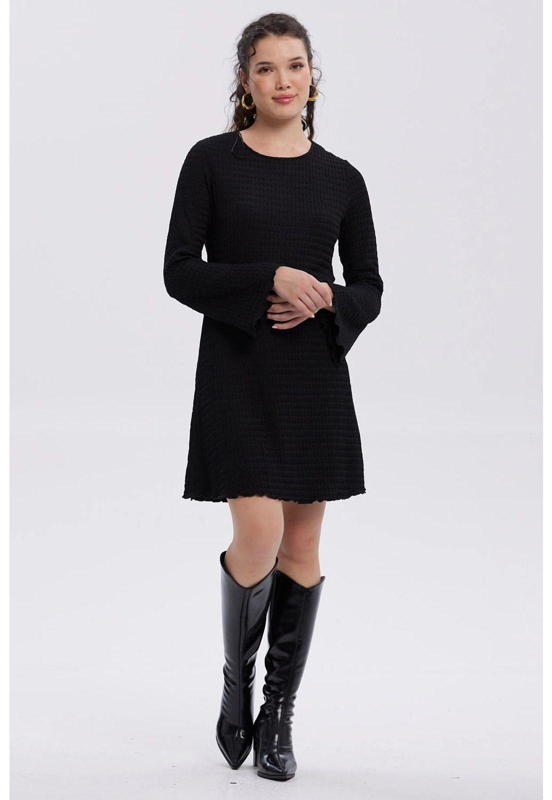 Vestido Mujer Flare Corto Negro-2