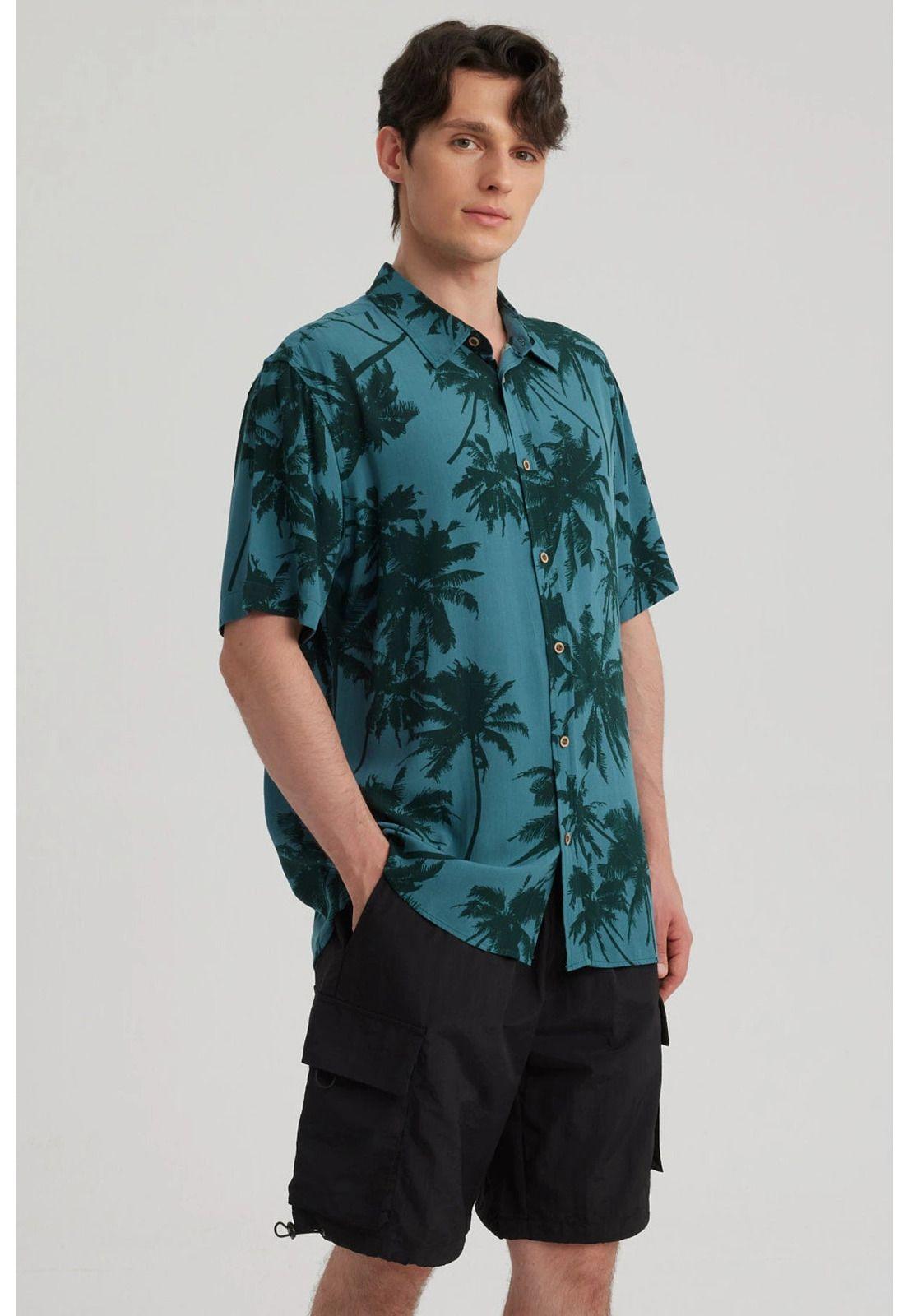 Camisa Hombre Full Print Verde Oscuro-5