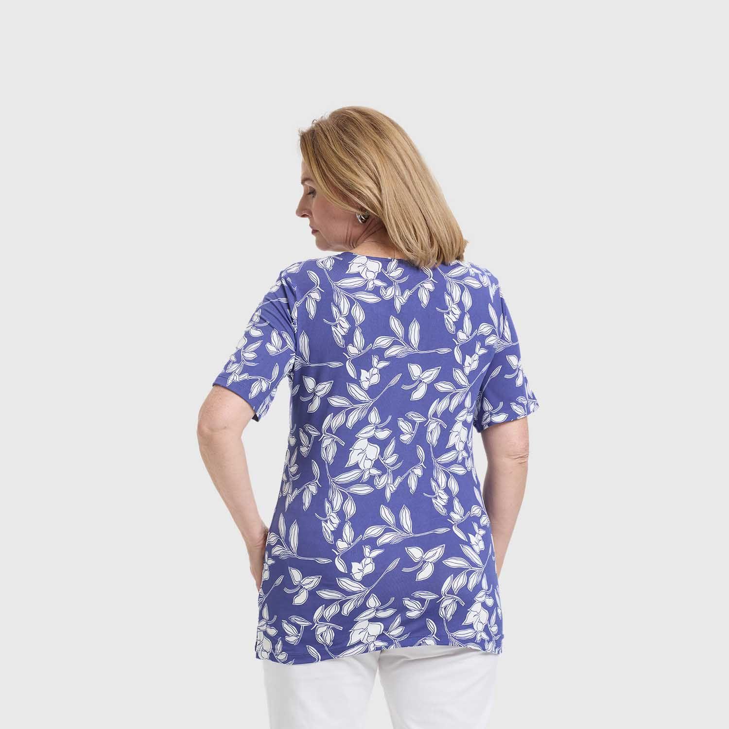 Polera Mujer Aplicación Print Azul Fashion's Park-2