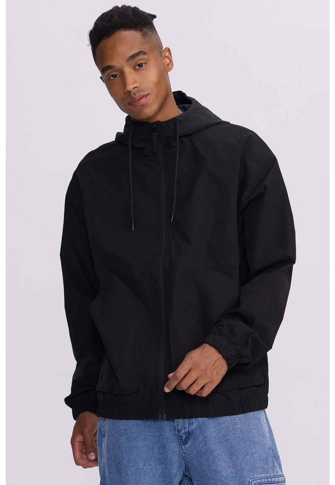 Chaqueta Hombre Cortaviento Negro - V-1