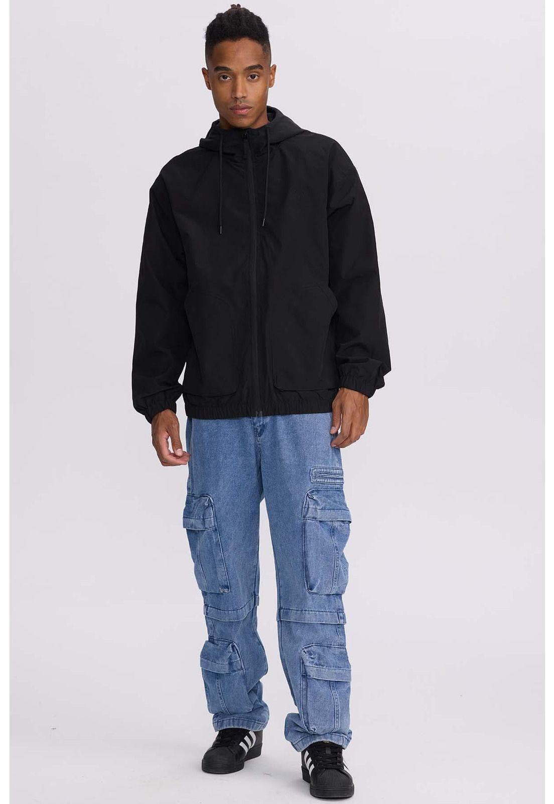Chaqueta Hombre Cortaviento Negro - V-3