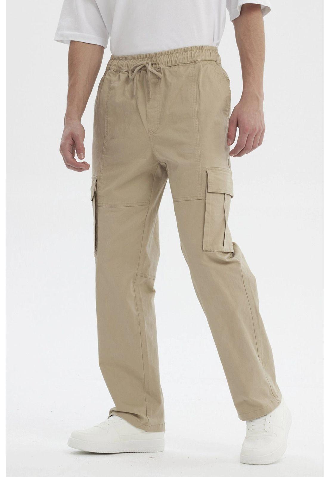 Pantalón Hombre Juvenil Calce Recto Beige-1