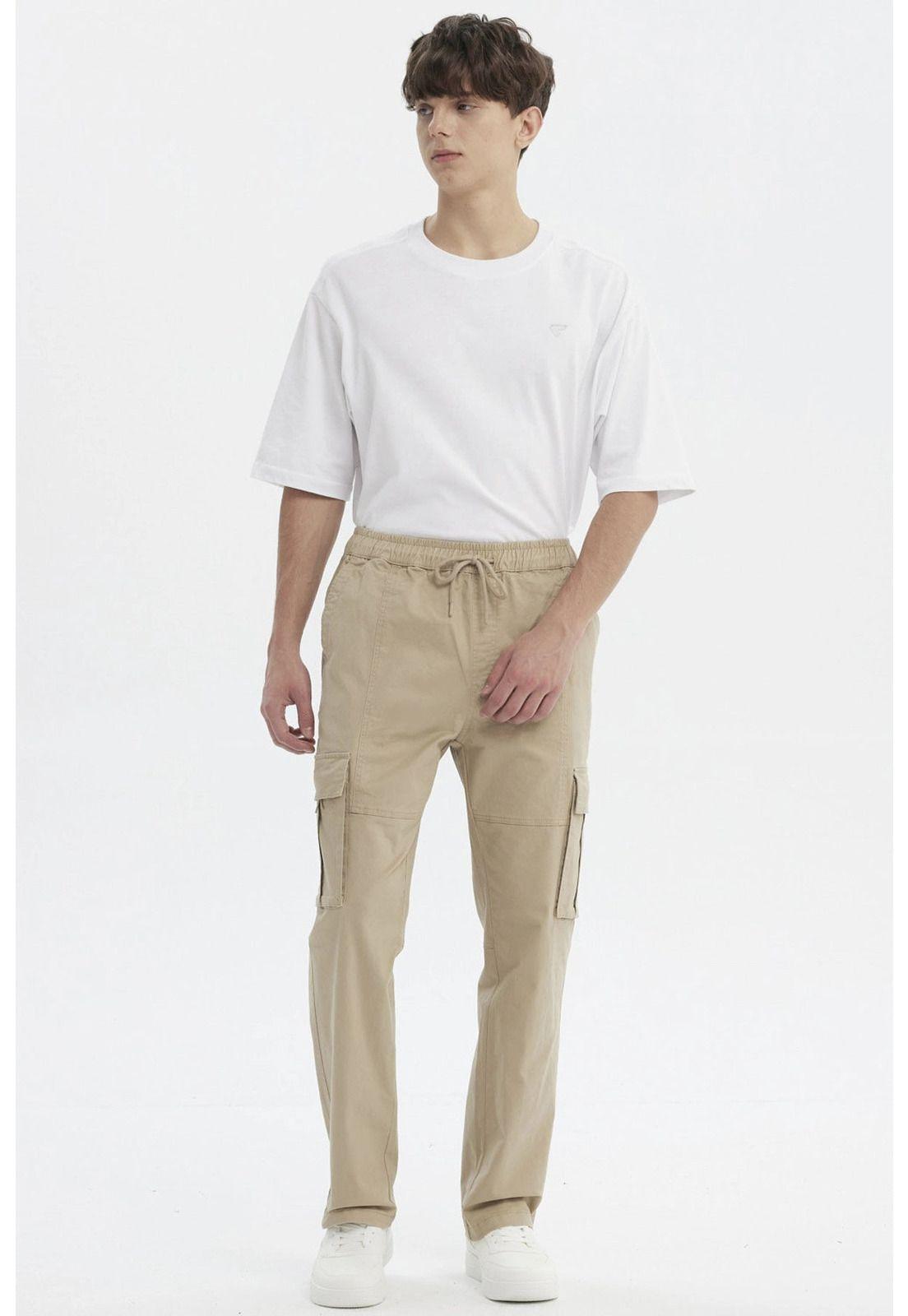 Pantalón Hombre Juvenil Calce Recto Beige-3