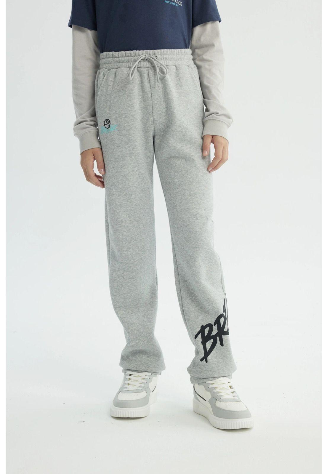 Pantalón Buzo Niño Clásico Gris Melange - ll-0