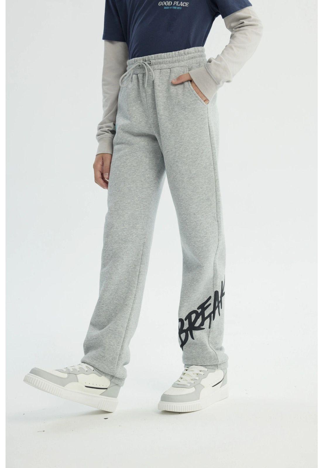Pantalón Buzo Niño Clásico Gris Melange - ll-1