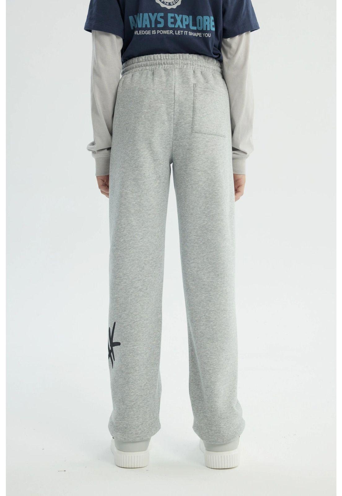 Pantalón Buzo Niño Clásico Gris Melange - ll-2