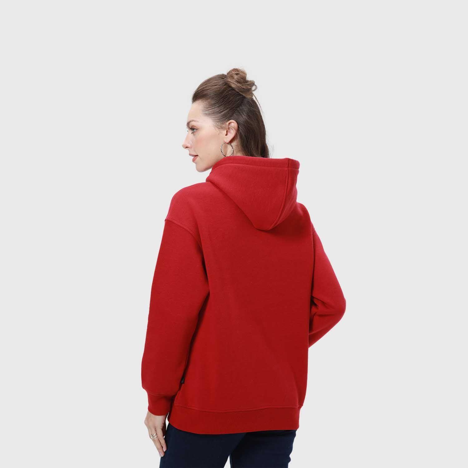 Polerón Mujer Canguro Print Rojo Oscuro-2