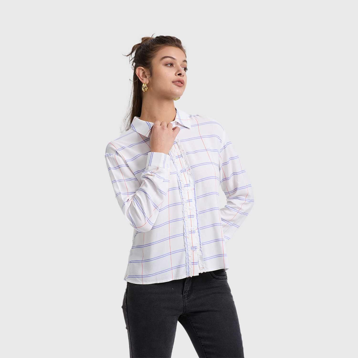 Blusa Mujer Abotonada Crudo Ii Fashion's Park-1