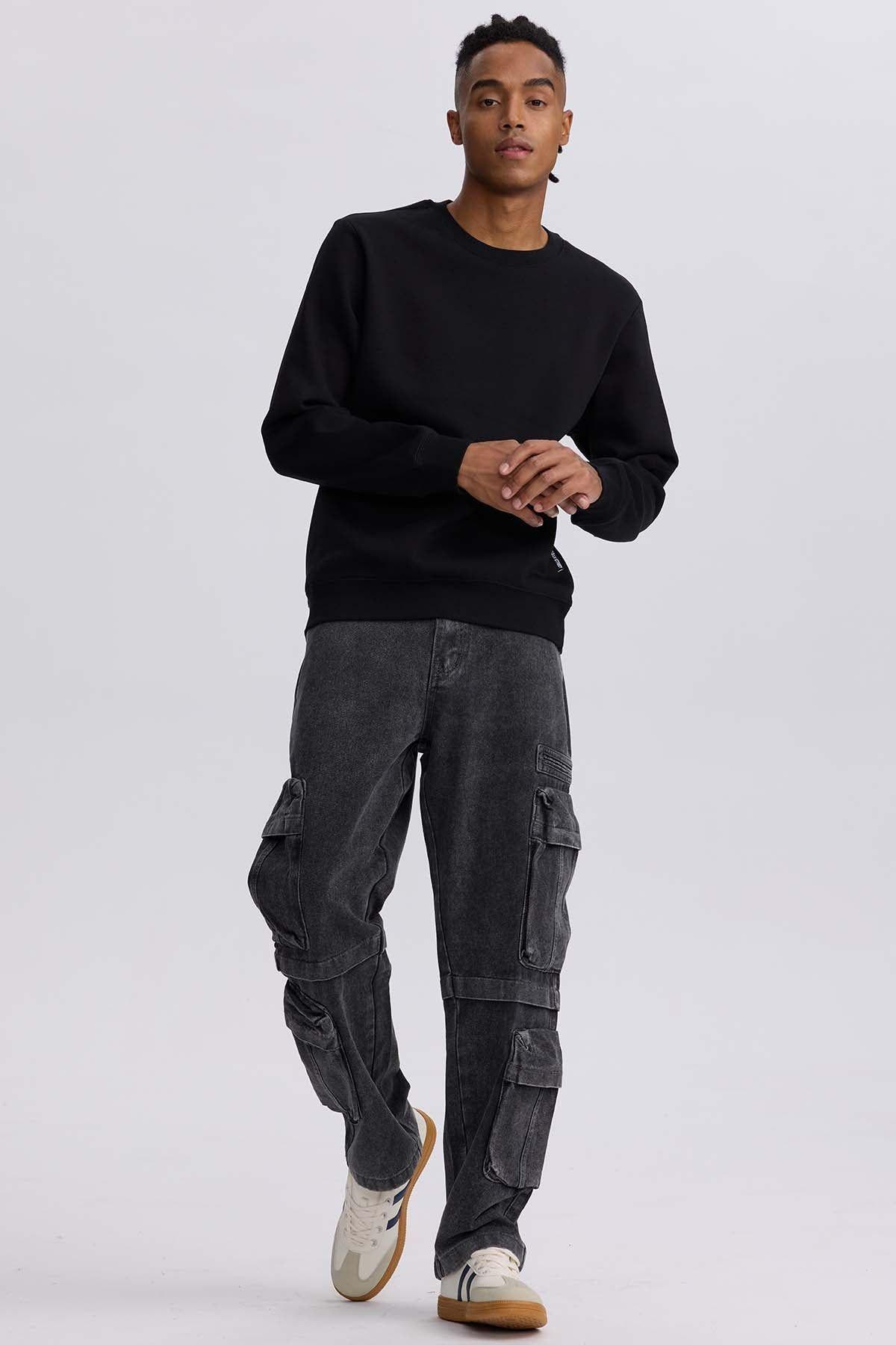 Jeans Hombre Doble Cargo Gris-3
