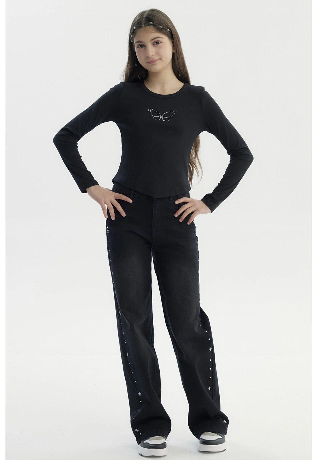 Polera Niña Slim Negro - V-3