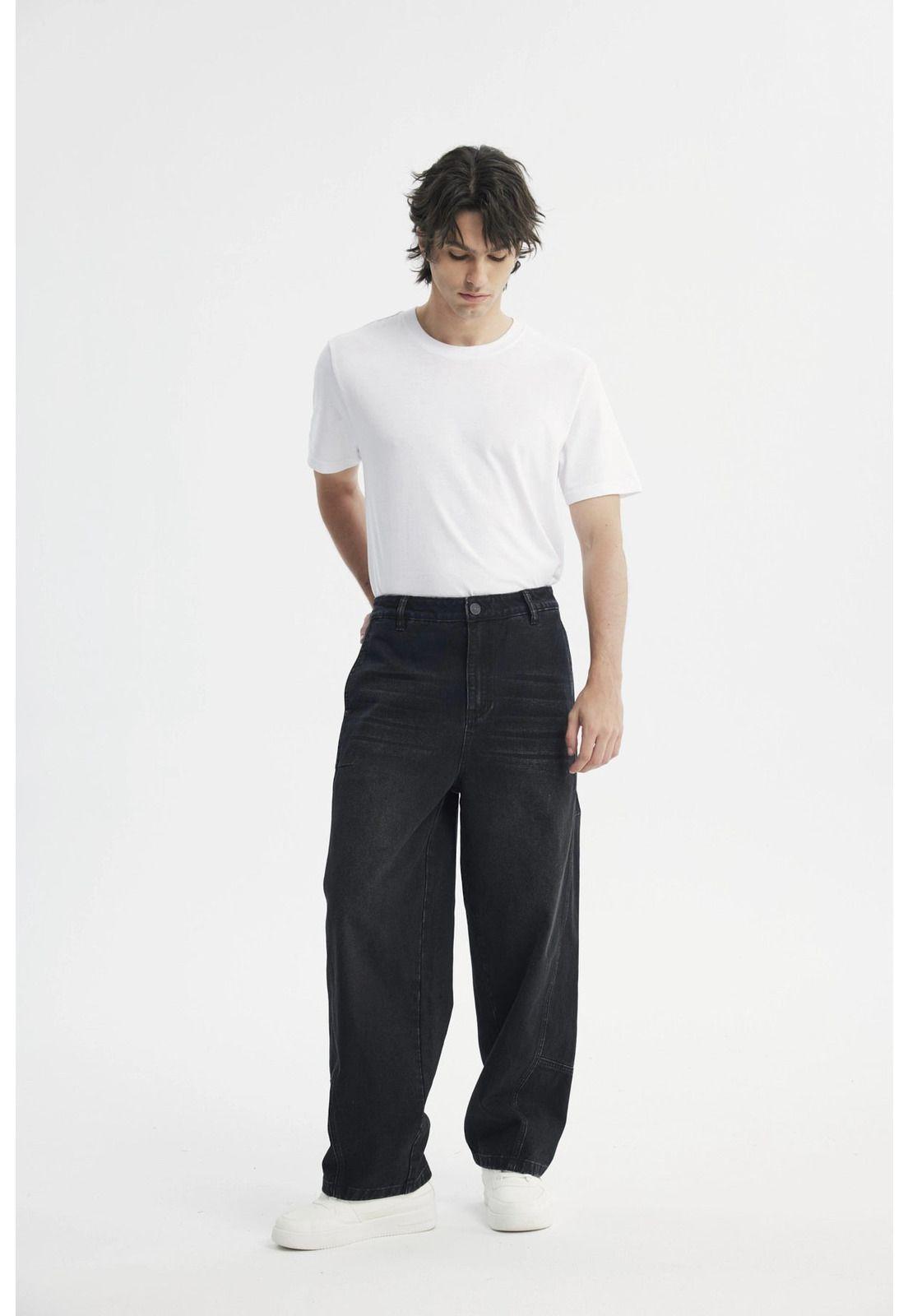 Jeans Baggy Hombre Negro-3
