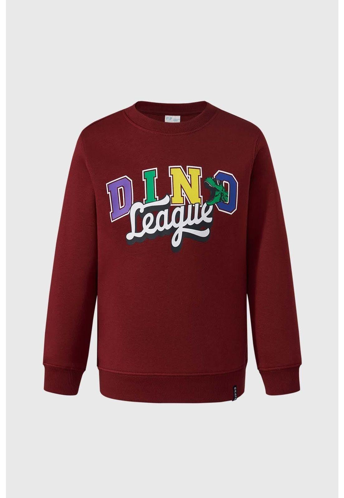 Polerón Niño Básico Con Print Rojo - ll-0