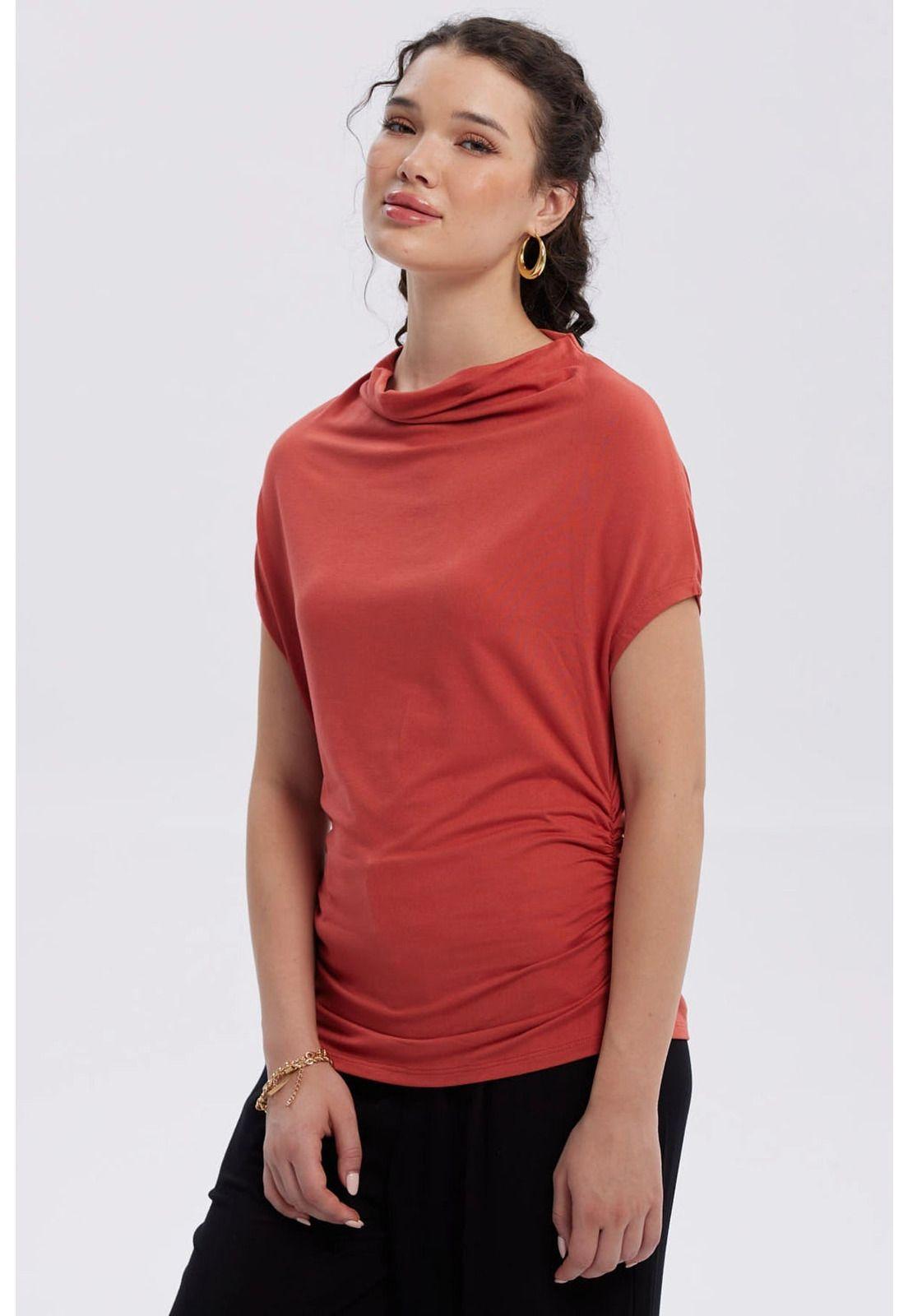 Polera Mujer Animal Print Terracota-1