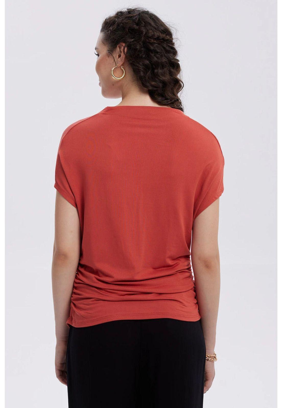 Polera Mujer Animal Print Terracota-2