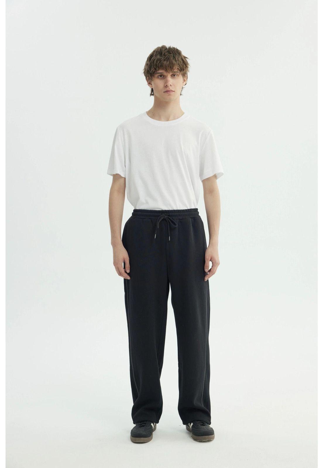 Pantalón Buzo Hombre Amplio Negro - ll-3