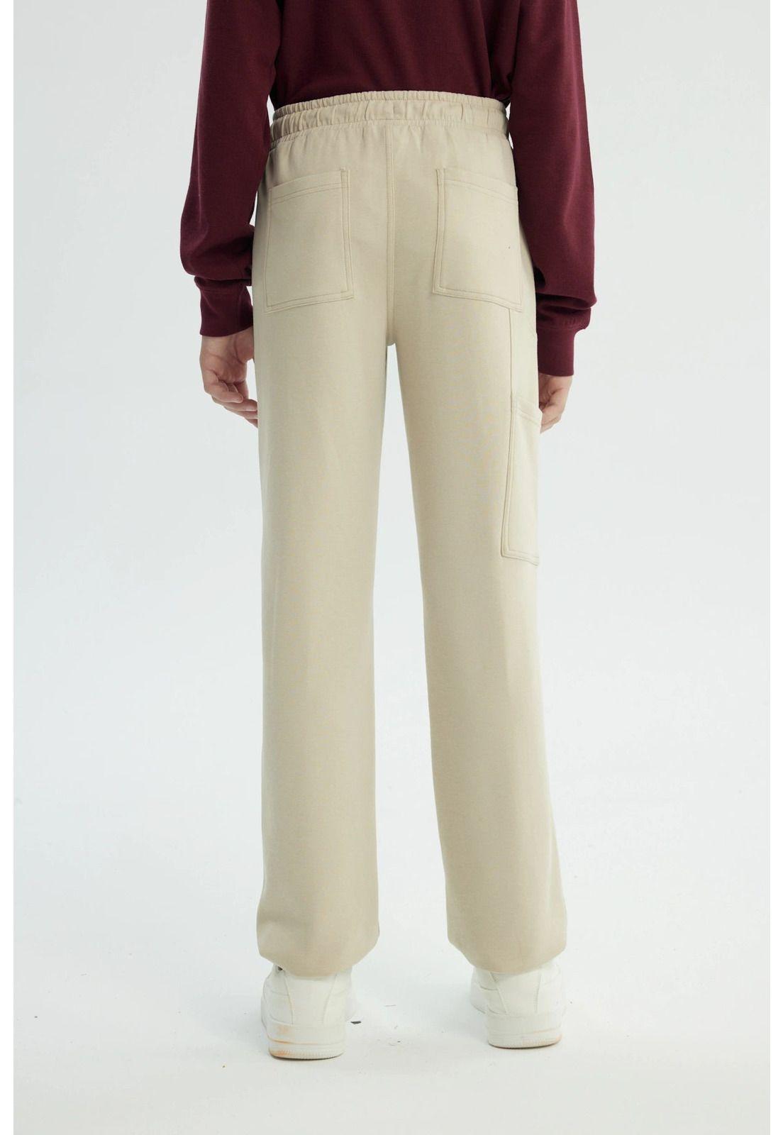Pantalón Buzo Niño Pitillo Beige - ll-2
