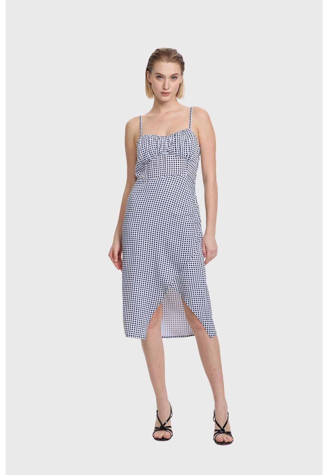 Vestido Mujer Largo Escote Blanco-3