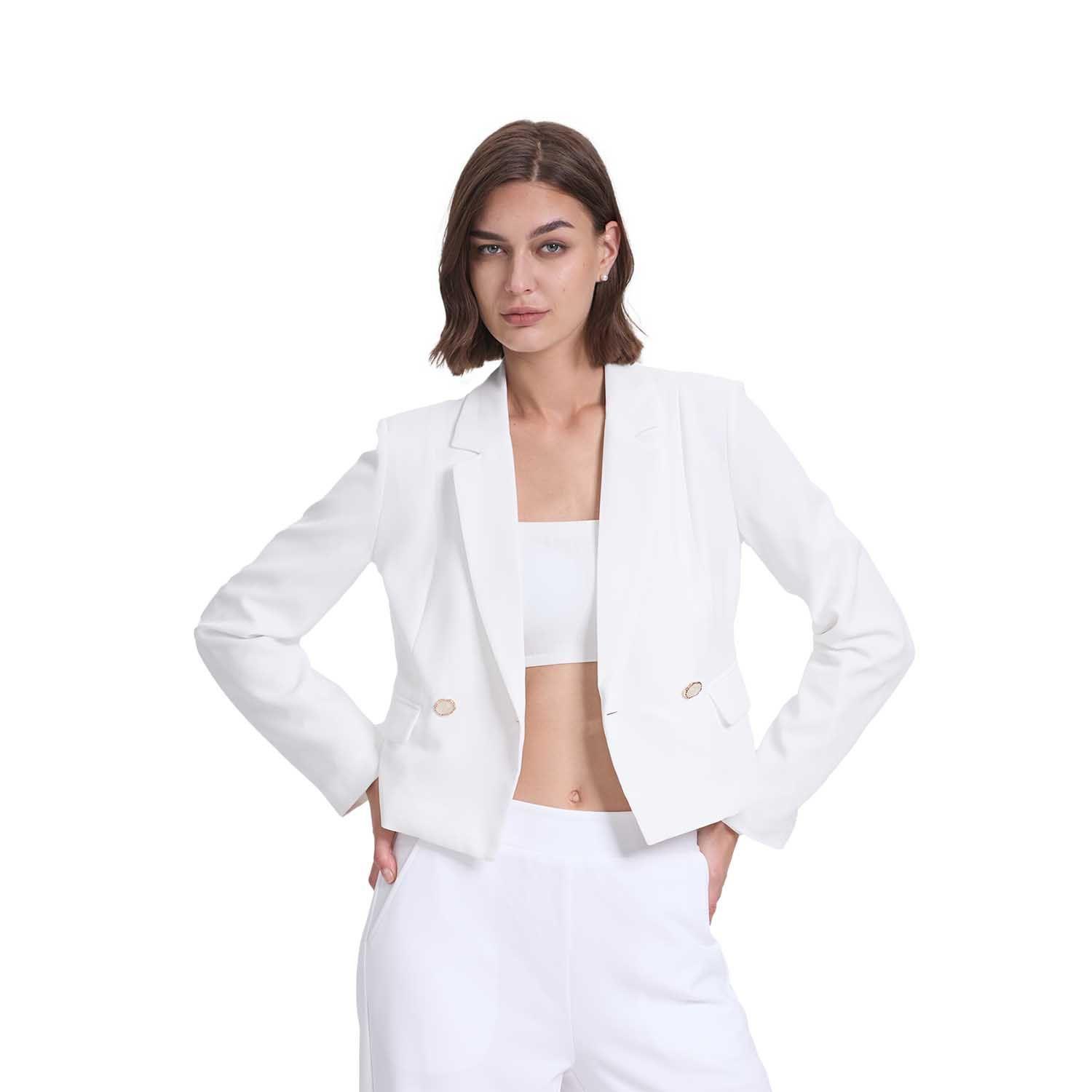 Blazer Mujer Corte Cruzado Crudo Fashion's Park-0