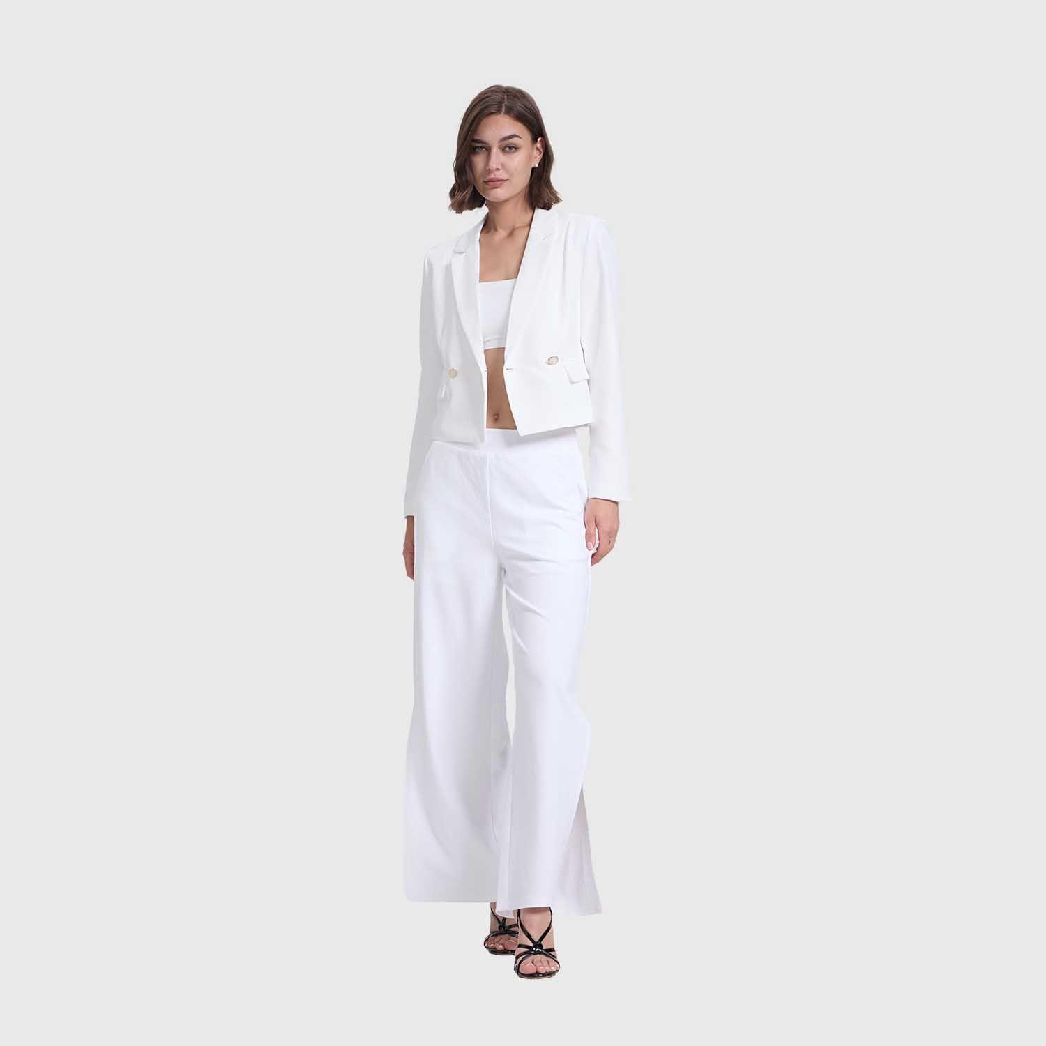 Blazer Mujer Corte Cruzado Crudo Fashion's Park-3