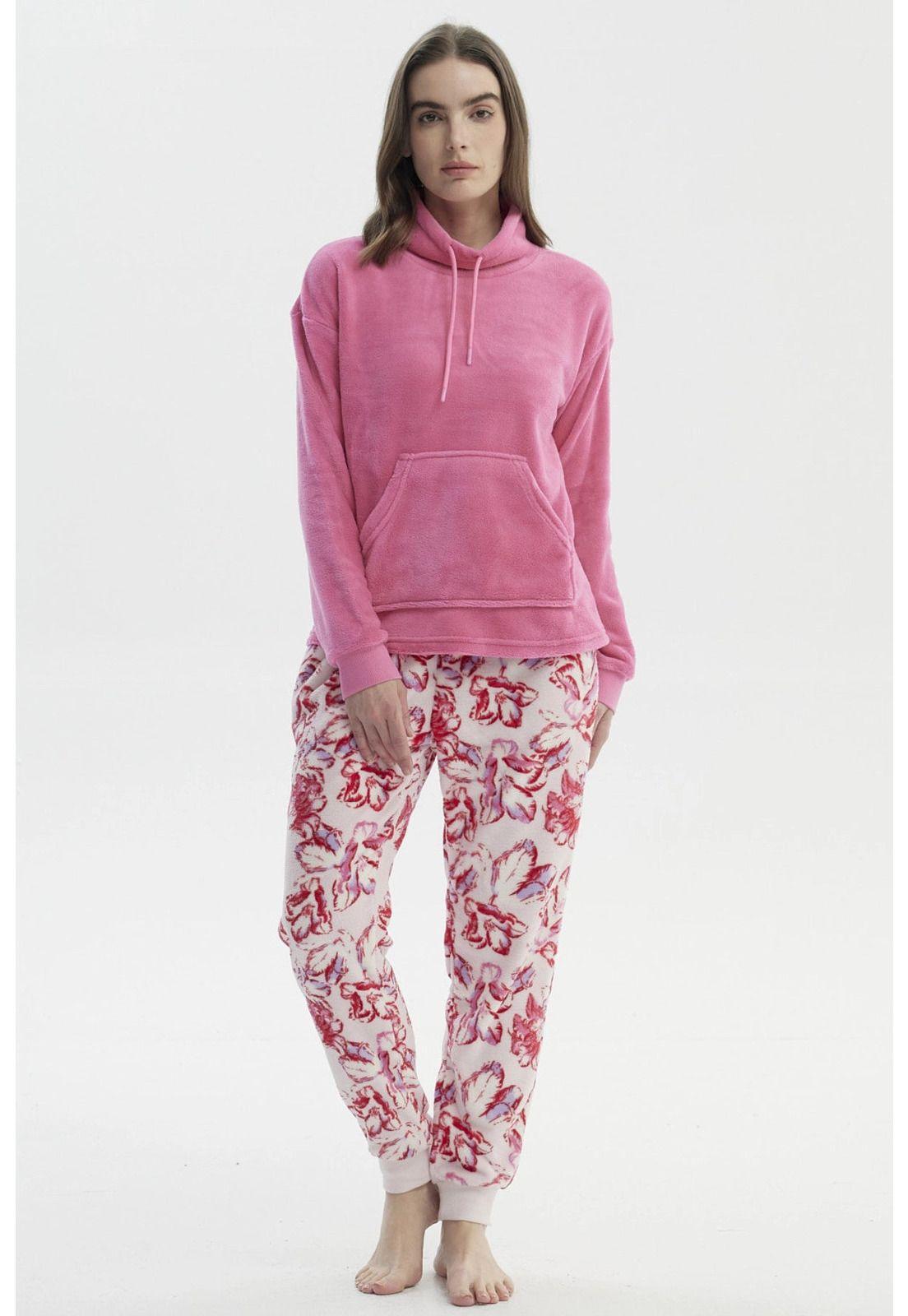 Pijama Mujer Polera Y Pantalón Fucsia - ll-0
