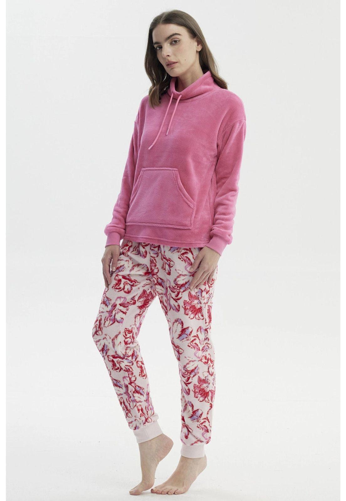 Pijama Mujer Polera Y Pantalón Fucsia - ll-1