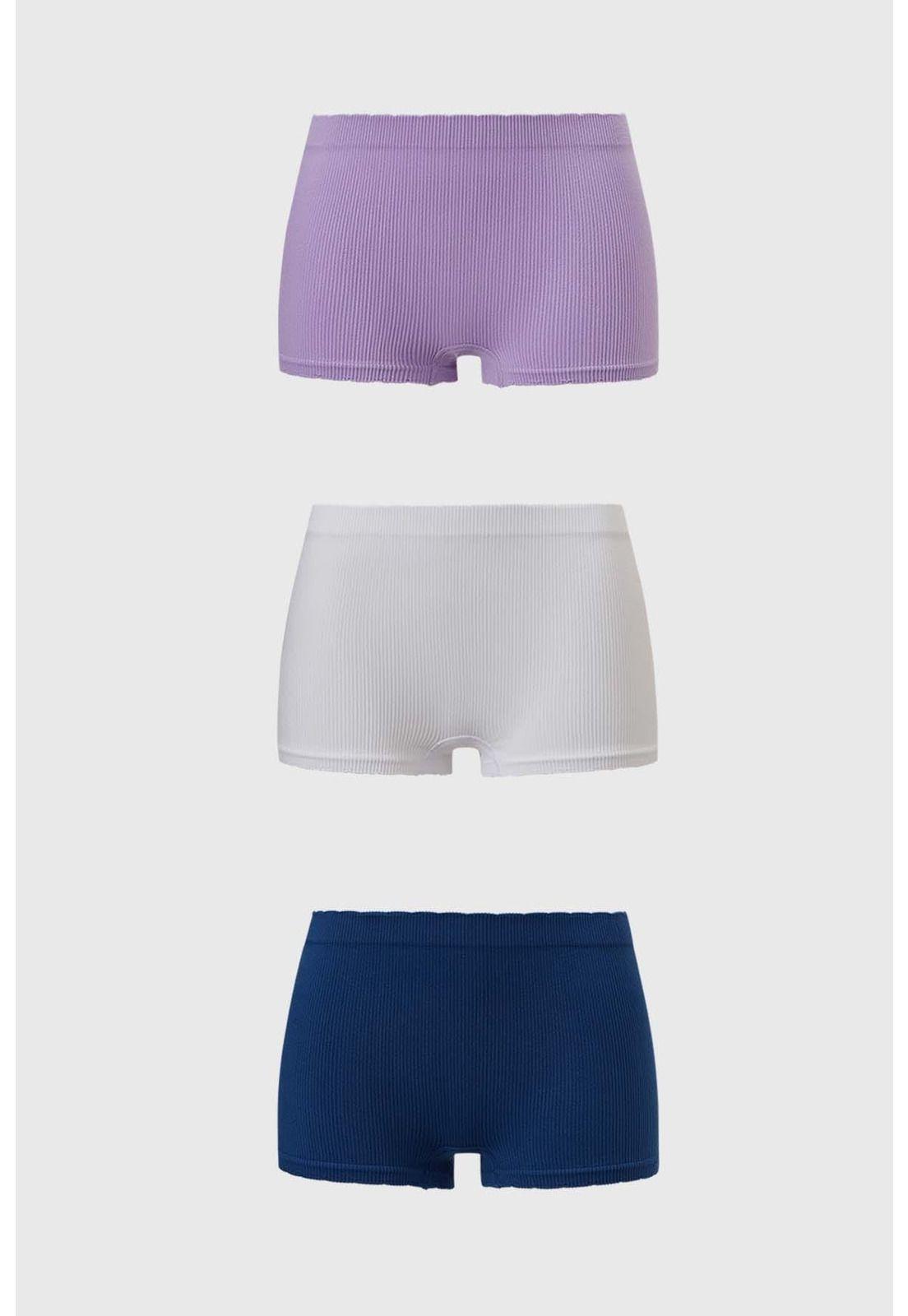 Calzón Mujer Short Tripack Rib Lila-0