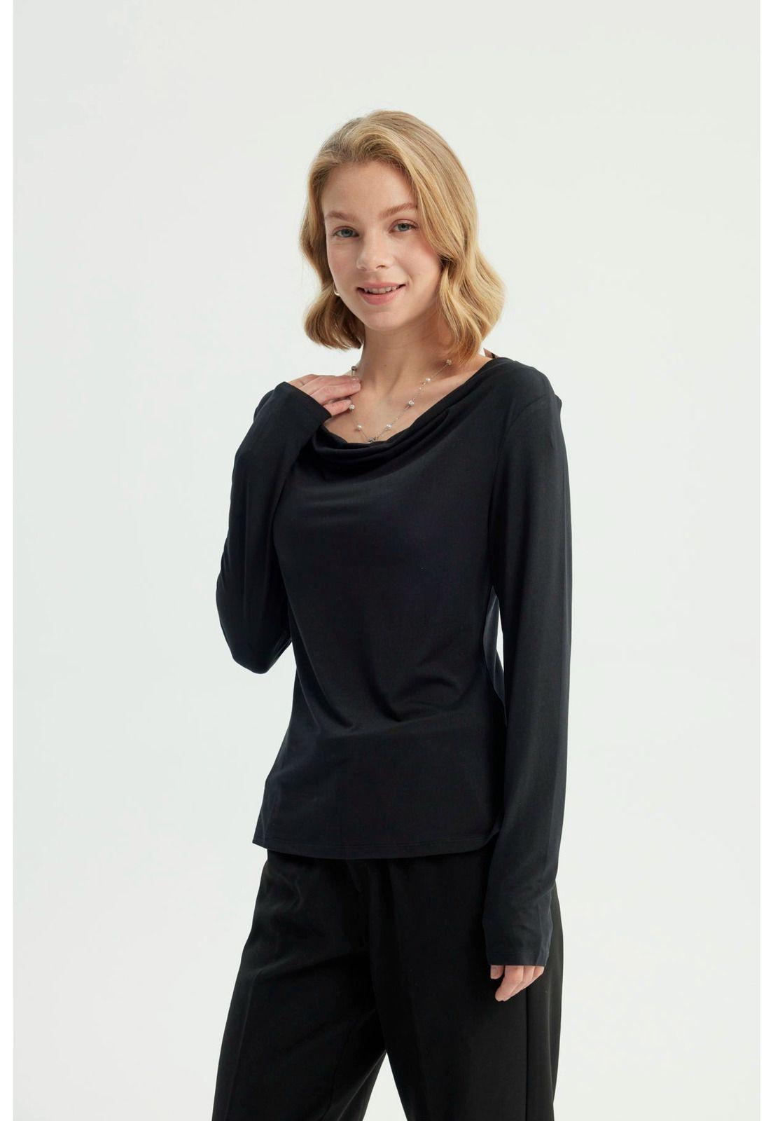 Polera Mujer Ajustada Negro - ll-1