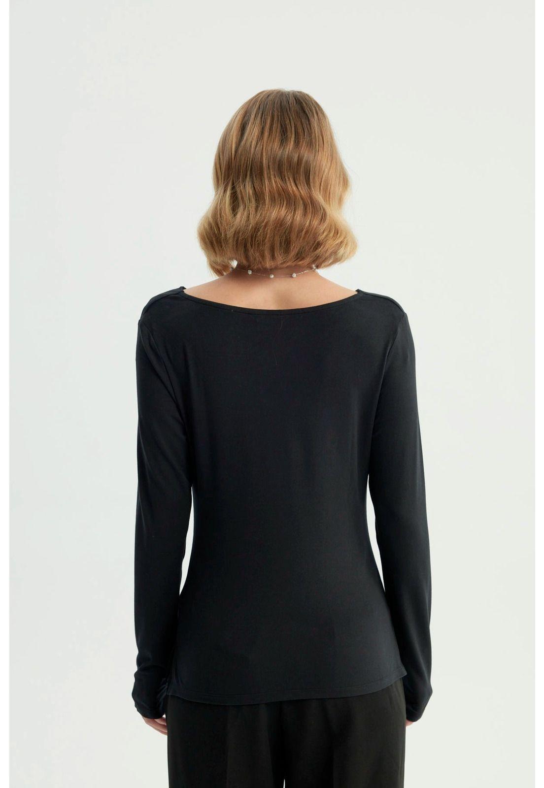 Polera Mujer Ajustada Negro - ll-2