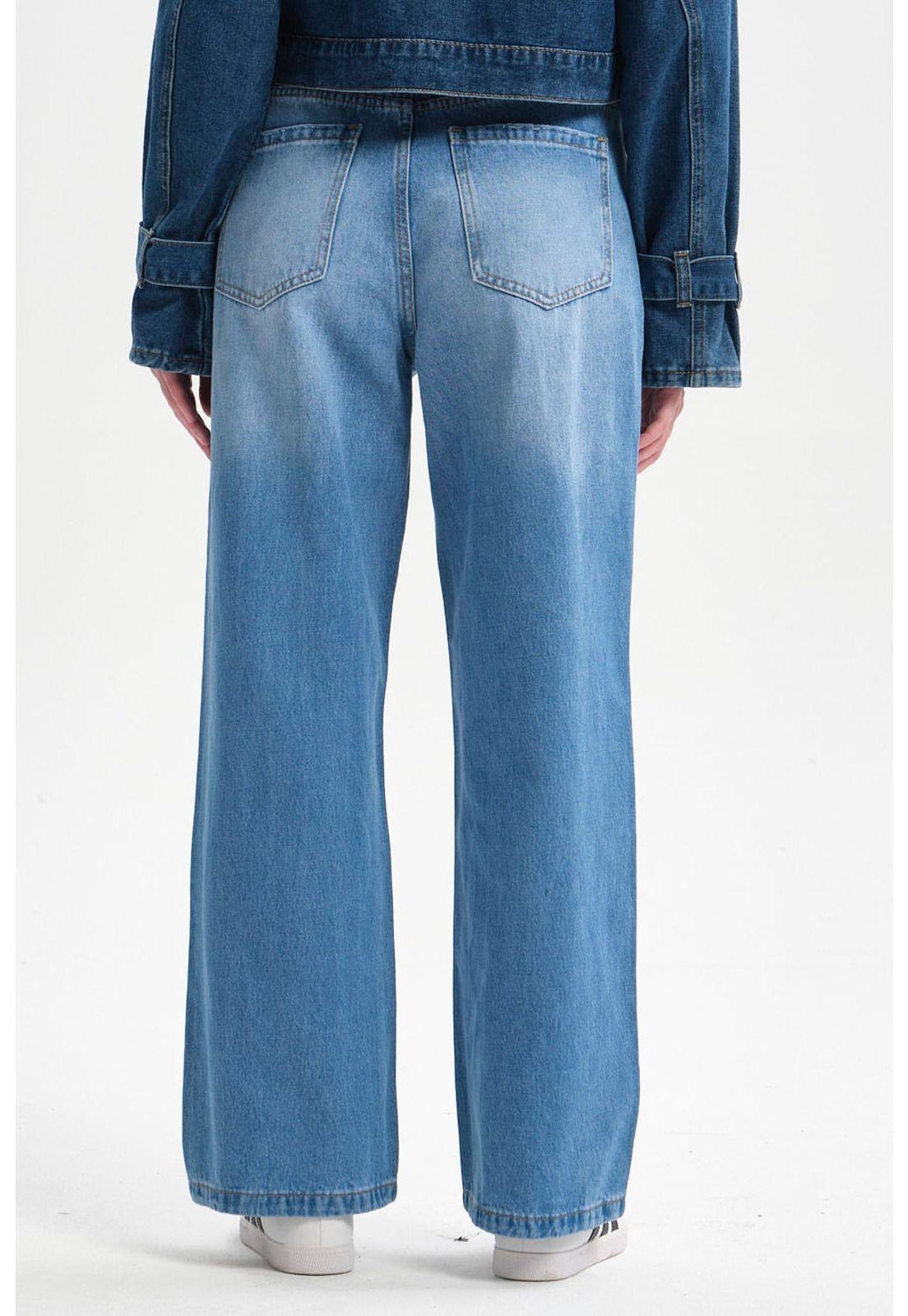 Jeans Mujer Ajuste Cintura Azul Claro-2