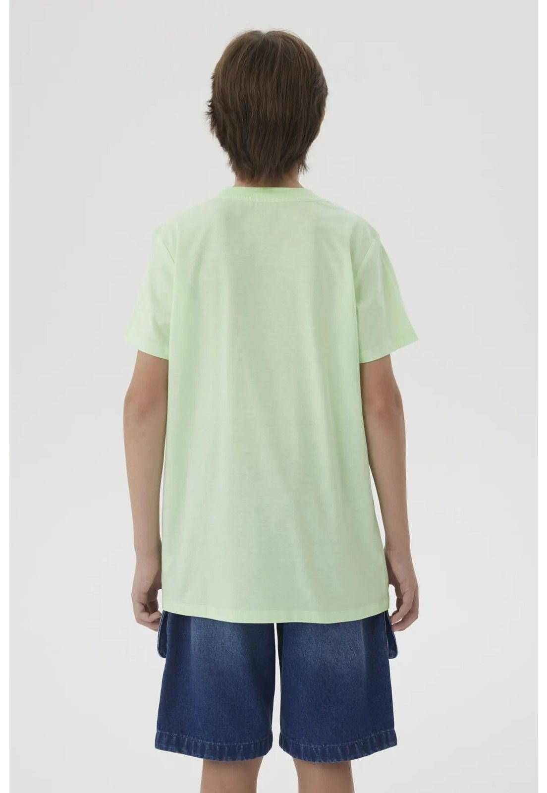 Polera Niño Básica Estampada Verde Claro- ll-2