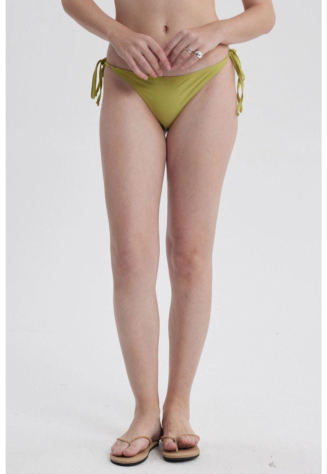 Traje De Baño Mujer Calzón Bikini Lazo Verde-0