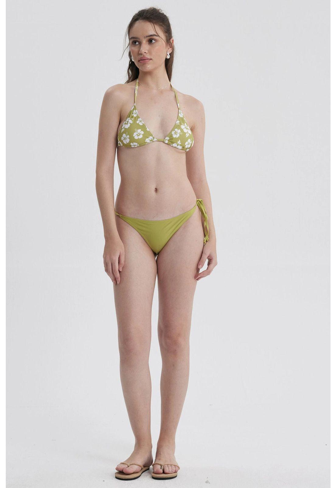 Traje De Baño Mujer Calzón Bikini Lazo Verde-3