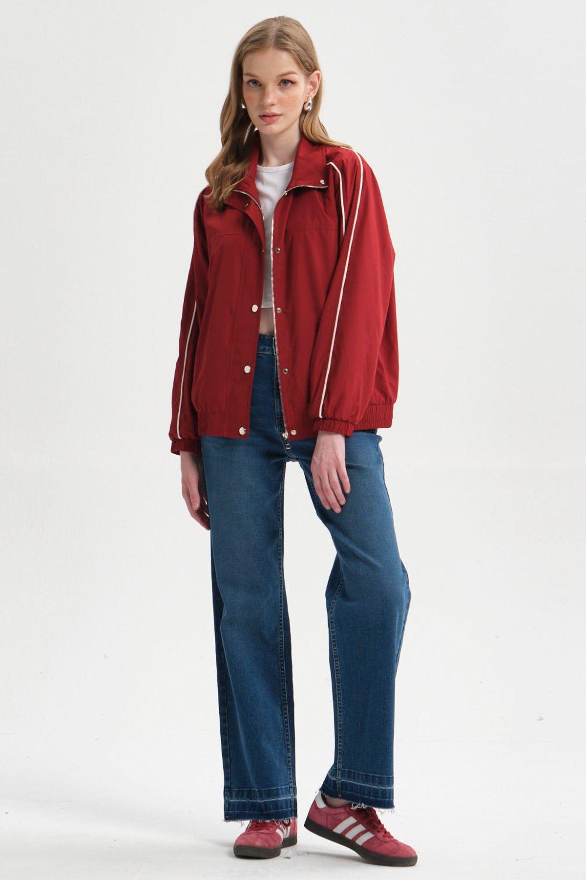 Chaqueta Mujer Cortaviento Burdeo-3